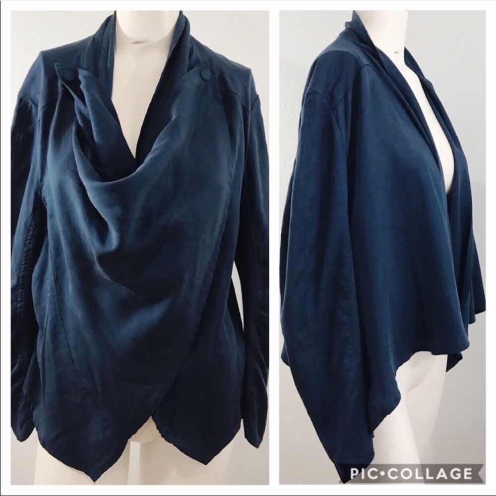 Athena Marie Draped Blue Jacket Cardigan